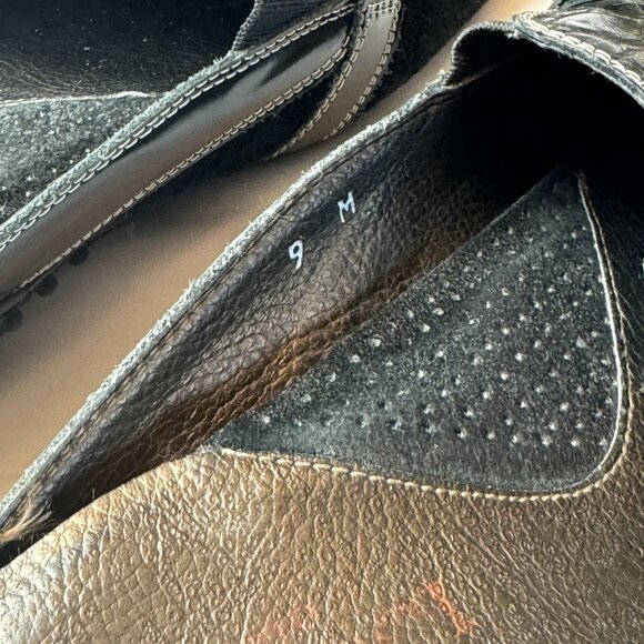 Sesto Meucci Womens Leather Slip Ons Loafers Black Square Toe Size 9 - Picture 9 of 12